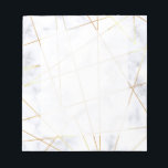 elegant chick white marble faux goud geometrisch notitieblok<br><div class="desc">Stijlvol,  modern en elegant ontwerp met een faux wit marmer en een faux goud geometrisch patroon.</div>