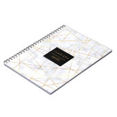 elegant chick white marble faux goud geometrisch notitieboek (Linkerzijde)
