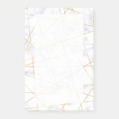 elegant chick white marble faux goud geometrisch post-it® notes (Voorkant)