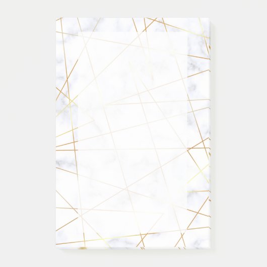 elegant chick white marble faux goud geometrisch post-it® notes (Voorkant)