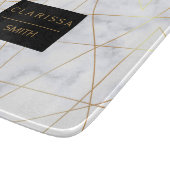 elegant chick white marble faux goud geometrisch snijplank (Hoek)