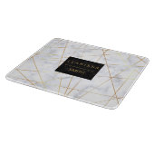 elegant chick white marble faux goud geometrisch snijplank (Hoek)
