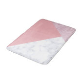 Elegant chick white pastel roze marmer geometrisch badmat (Gekanteld)