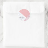 Elegant chick white pastel roze marmer geometrisch ronde sticker (Tas)