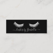 Elegant chick zilveren glitter zwarte zweetjes mini visitekaartje (Voorkant)