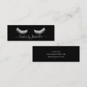 Elegant chick zilveren glitter zwarte zweetjes mini visitekaartje (Voorkant / Achterkant)