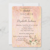 Elegant ChicRose Marble Floral Vrijgezellenfeest Kaart (Voorkant)