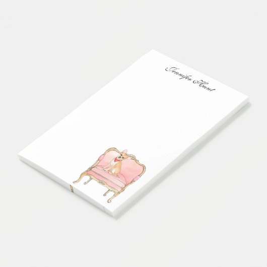 Elegant chihuahua waterverf Notitieblok Post-it® Notes (Schuin)
