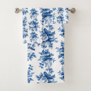 Elegant  China Blue Rozen Bad Handdoek
