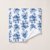 Elegant China Blue Rozen Bad Handdoek (Wasdoekje)