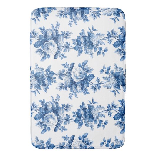 Elegant  China Blue Rozen Badmat (Voorkant Verticaal)