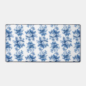 Elegant  China Blue Rozen Bureaumat (Voorkant)