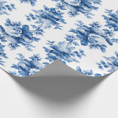 Elegant  China Blue Rozen Cadeaupapier (Hoek)