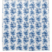 Elegant  China Blue Rozen Douchegordijn (Voorkant)