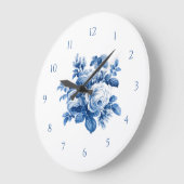 Elegant  China Blue Rozen Grote Klok (Hoek)