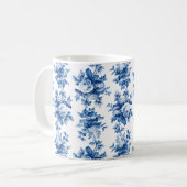 Elegant  China Blue Rozen Koffiemok (Voorkant links)