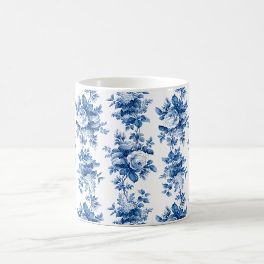 Elegant  China Blue Rozen Koffiemok (Center)