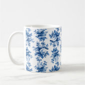 Elegant  China Blue Rozen Koffiemok (Links)