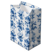 Elegant  China Blue Rozen Medium Cadeauzakje (Voorkant Gekanteld)