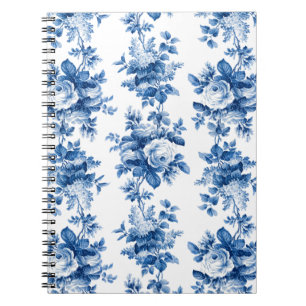 Elegant  China Blue Rozen Notitieboek