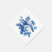 Elegant China Blue Rozen Servet (Hoek)
