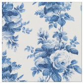 Elegant China Blue Rozen Stof (Close Up)