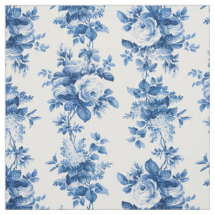 Elegant  China Blue Rozen Stof