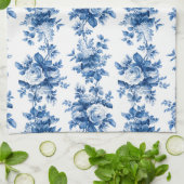 Elegant  China Blue Rozen Theedoek (Gevouwen)