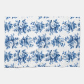 Elegant  China Blue Rozen Theedoek (Horizontaal)