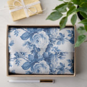 Elegant  China Blue Rozen Tissuepapier (Geschenk)