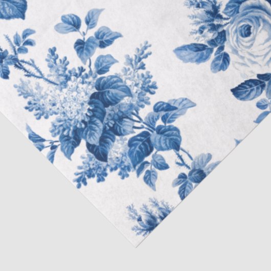 Elegant  China Blue Rozen Tissuepapier (Detail)