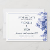 Elegant China Blue Wedding save the date (Voorkant)