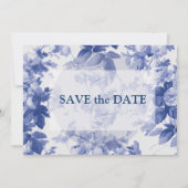 Elegant China Blue Wedding save the date (Achterkant)