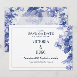 Elegant China Blue Wedding save the date