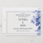 Elegant China Blue Wedding save the date (Voorkant)