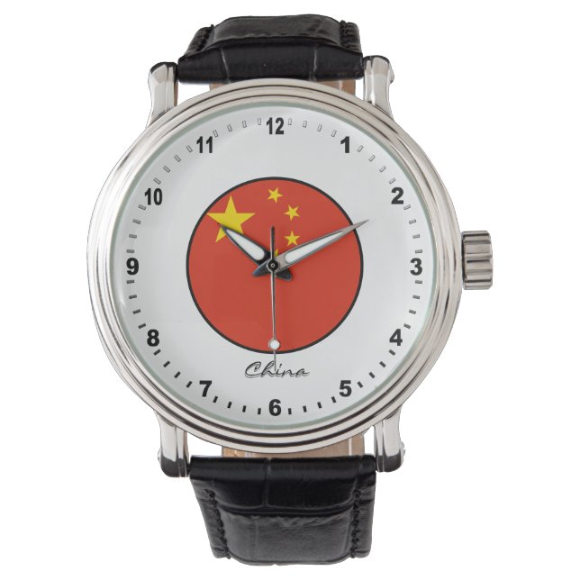 Elegant China Watch & Chinese vlag / Beiging Horloge (Voorkant)