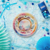 Elegant China Waterverf Wedding Borden & Bowls Papieren Bordje (Feest)