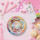 Elegant China Waterverf Wedding Borden & Bowls Papieren Bordje (Feest)