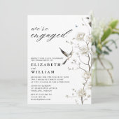 Elegant Chinees aandoende bloementuin verlovingsfe Kaart (Staand voorkant)