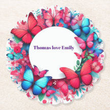 Elegant  Chinees blauw rood bufferfly