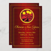 Elegant Chinees Nieuwjaar Ox Gold Lantern Kaart (Voorkant / Achterkant)