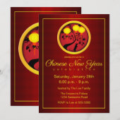 Elegant Chinees Nieuwjaar Rat Gold Lantern Kaart (Voorkant / Achterkant)