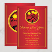 Elegant Chinees Nieuwjaar Rat Gold Lantern Kaart (Voorkant / Achterkant)