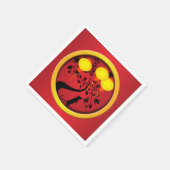 Elegant Chinees Nieuwjaar Rat Gold Lantern Servet (Hoek)