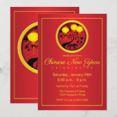 Elegant Chinees Nieuwjaar Tijgergoudlampions Kaart (Voorkant / Achterkant)