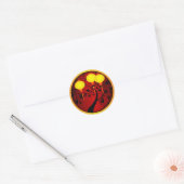 Elegant Chinees nieuwjaarsaap met gouden lampions Ronde Sticker (Envelop)