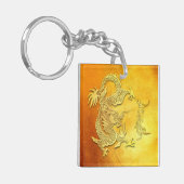 Elegant Chinees Vietnamees Drakenjaar Monogram AK Sleutelhanger (Voorkant Links)