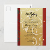 Elegant Chinese chrysanthemum - verjaardagsuitnodi Briefkaart (Voorkant / Achterkant)