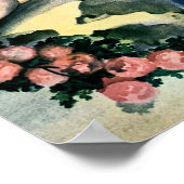 Elegant Chinese Lady van de Flowers Old Shanghai Poster (Hoek)