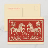 Elegant Chinese New Year Briefkaart (Voorkant / Achterkant)